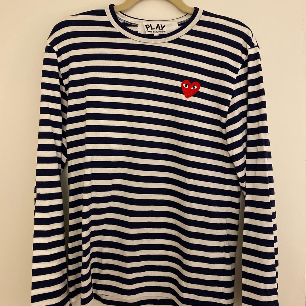 Comme des Garçons Play navy striped long sleeve